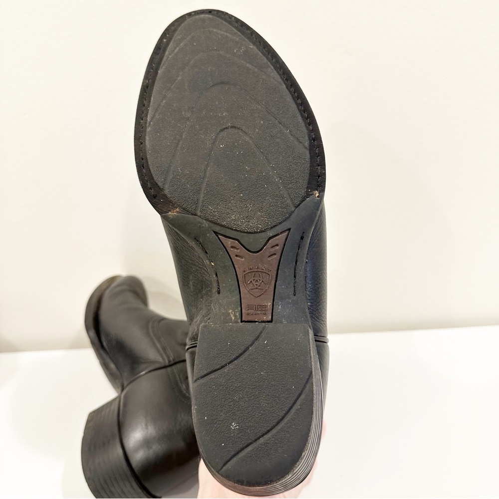Ariat Men's Heritage R Toe Black Deertan Leather Western Cowboy Boots 9.5 EE - Picture 8 of 11